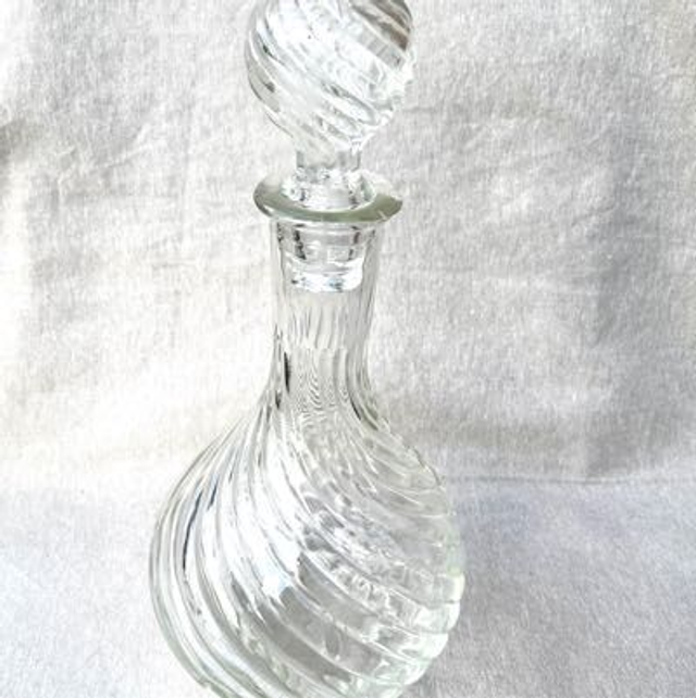 Karaffe Antik Pressglas Flacon H: 32 cm 