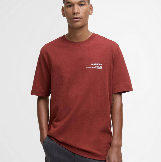 Barbour Parkend Photographic Relaxed T-Shirt Fired Brick