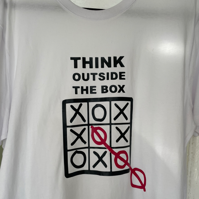 White Tshirt Think Outside The Box 