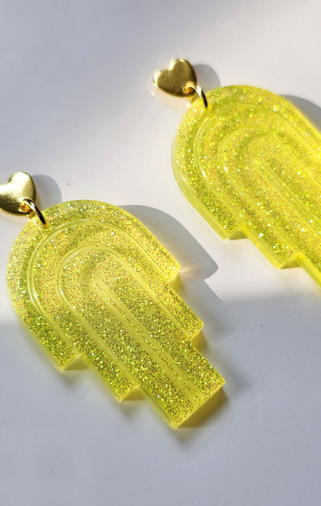 MIAMI jaune fluo pailleté 