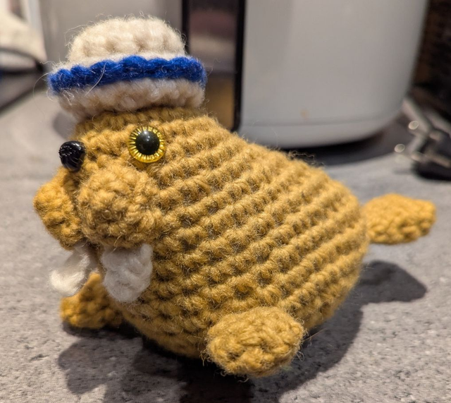 Wally the walrus with sailor hat