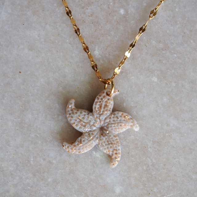 Collier femme acier inoxydable étoile de mer grise