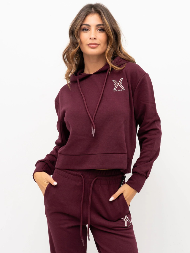 RICHMOND X donna felpa cappuccio cropped