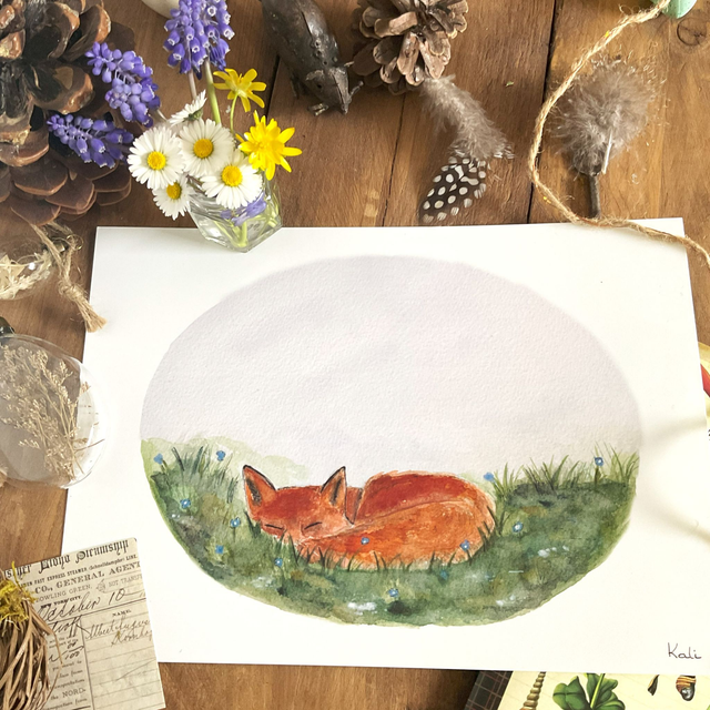 Endormi dans la prairie - affiche