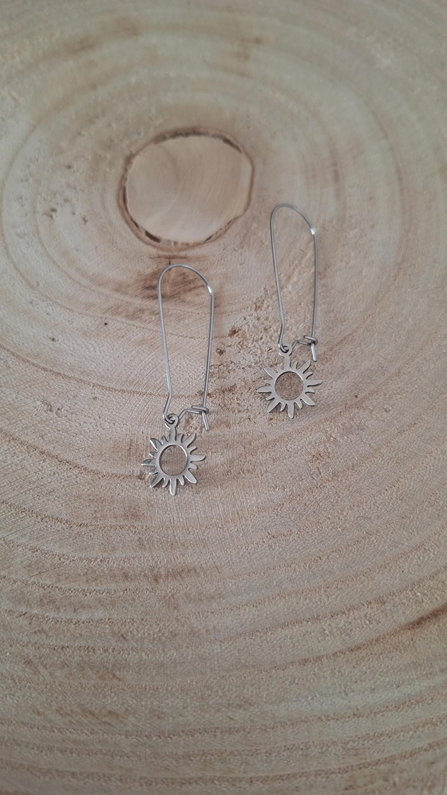 Boucles D&#039;oreilles &quot;Rayon de Soleil&quot; Argenté