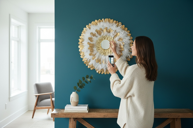 Jujuhat dans les tons blanc, beige et doré 