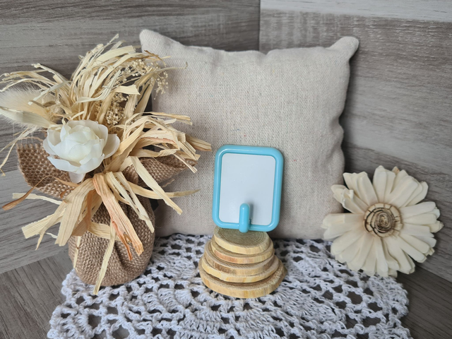 Petit crochet avec photos rectangle 4.5x5 cm Bleu 