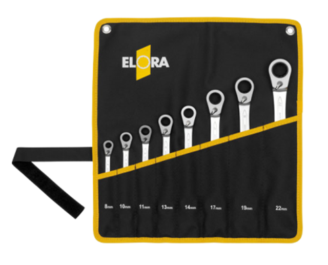 204J-S8MT Satz-Maulschlüssel mit Ringratsche, umschaltbar