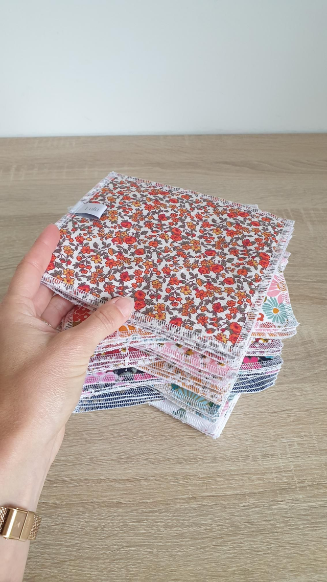 Lot de 4 serviettes visage FLEURI AUTOMNE