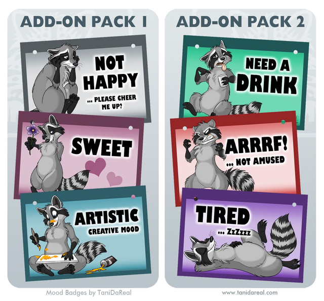 Mood Badges ADD-ONS RACCOON