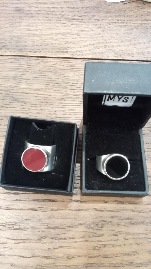 Bague sertie - agate rouge