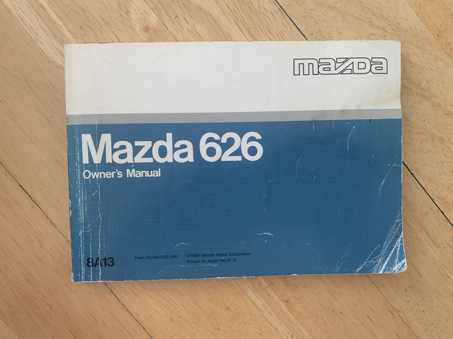 Mazda 626 Owner's Manual 1989