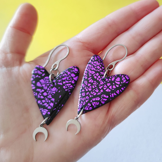 Corazón Craquelado morado