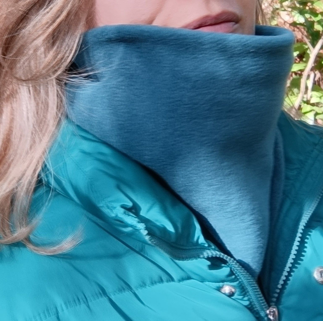 Snood turquoise polaire uni