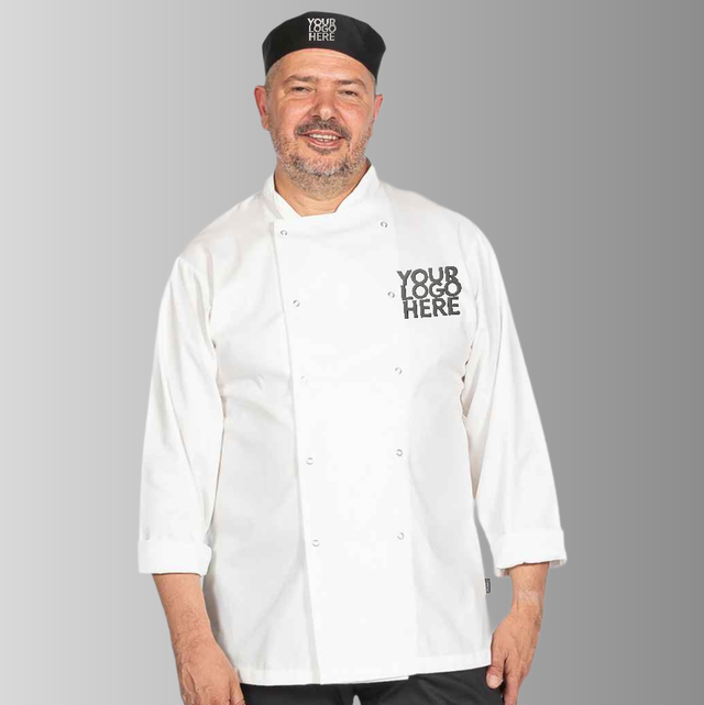 Customised Long-Sleeve Chef Jackets – Black & White