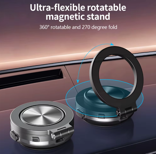 Nouveau support Magnétique ventouse à Aspiration Électrique pour Téléphone Portable ,  Rotatif à 360°, Convient pour Voiture/Salle de Sport/Miroir...