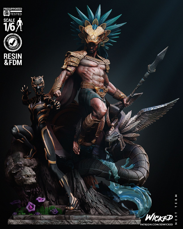 Diorama résine Black Panther &quot;wakanda forever&quot;