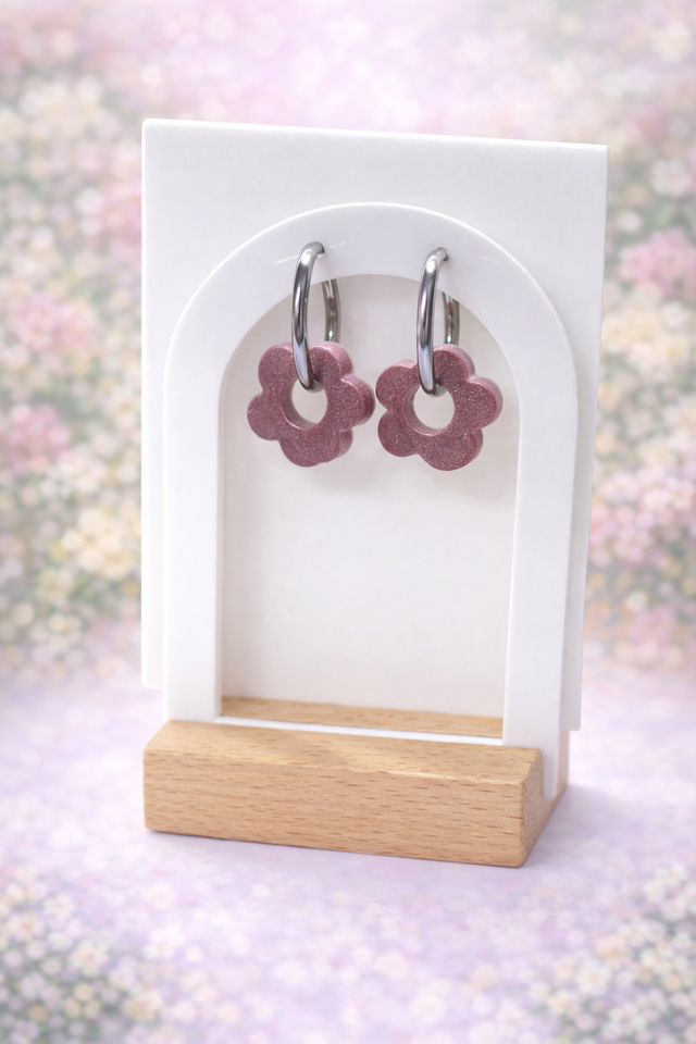 Fleurs Bordeaux Pailletées 