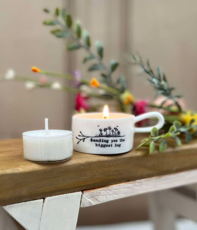 Sending You a Hug Handled Tealight Holder