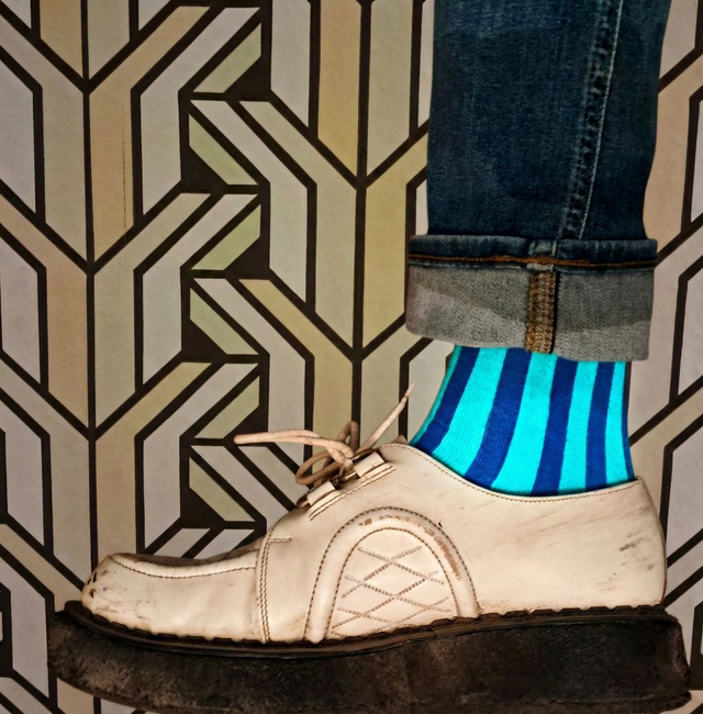 Vertical Stripe Ted Socks