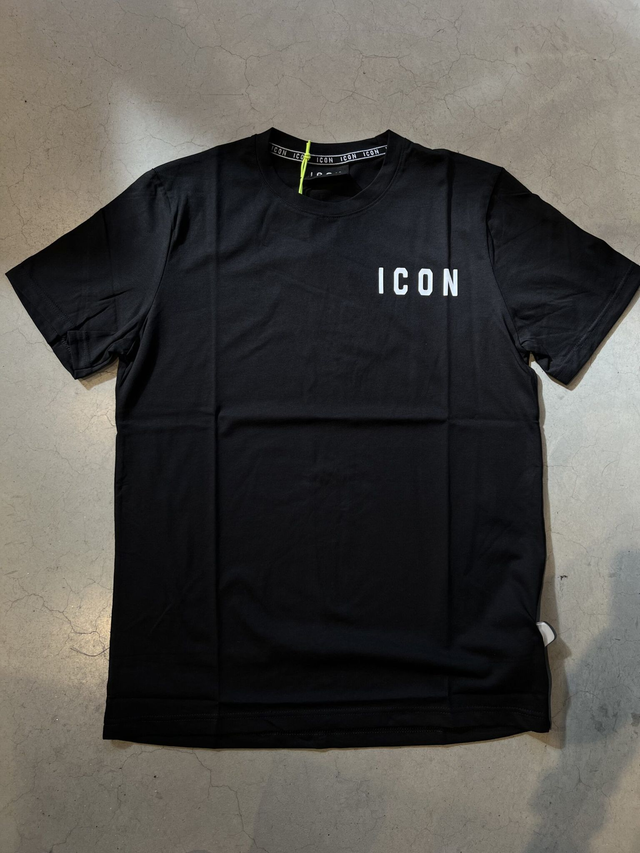 23648739 - ICONT-shirt girocollo in cotone stretch con logo -ICON- piccolo- stile e comfort