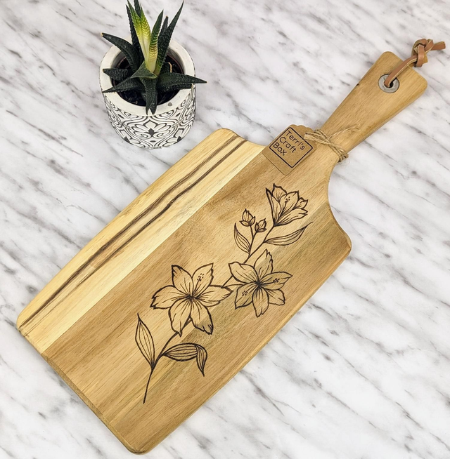 Acacia paddle &#039;FLOWER VINE&#039; (M)