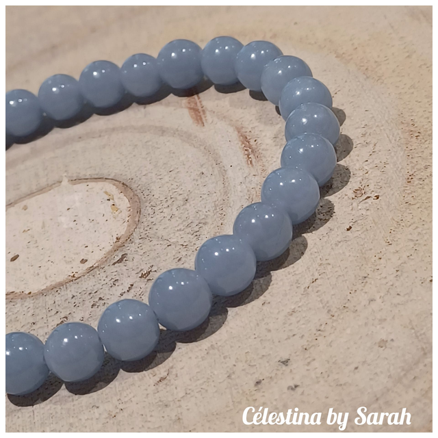 Bracelet Angélite 6mm Taille Dame
