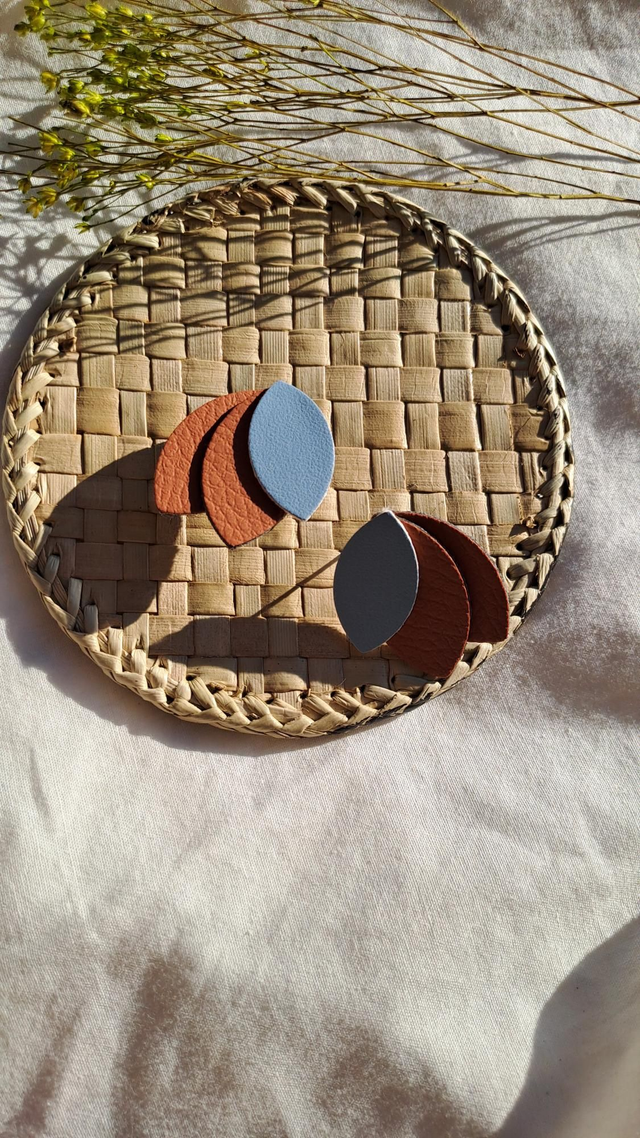 Boucles d'oreilles en matière végétale de pommes 