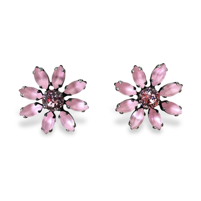 Ohrstecker Blume Light Rose Matt Mix, Rosa