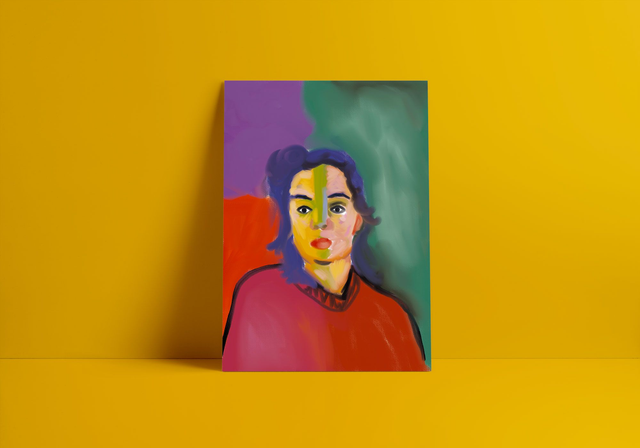 Femme à la raie verte