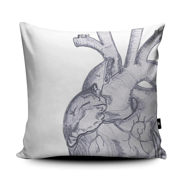 Anatomical Heart Vegan Suede Cushion