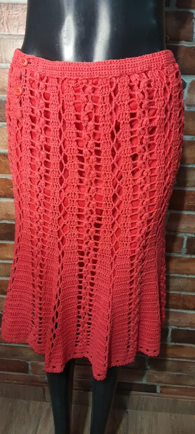 Saia De crochê Vermelha, T/M