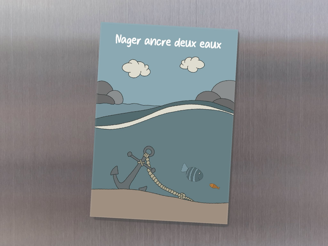 Magnet " Nager ancre deux eaux "