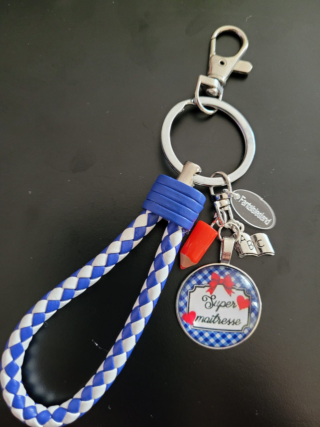 Bijou de sac Simili bleu blanc - Super Maîtresse