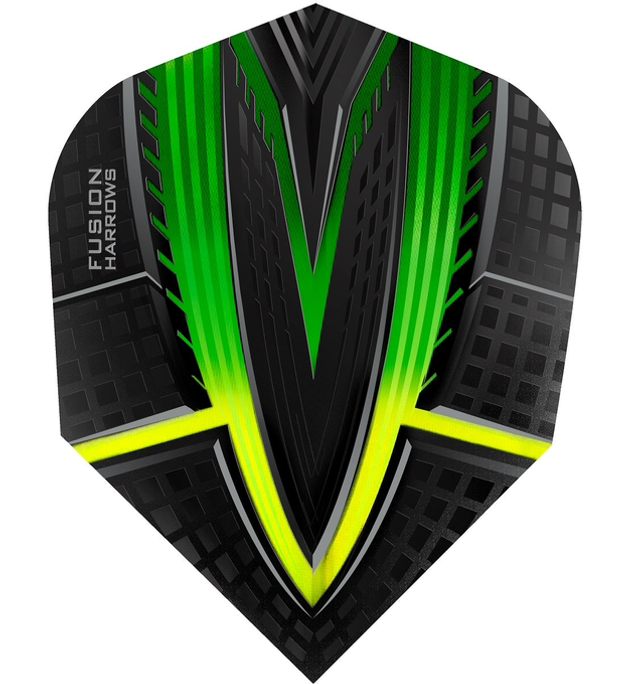 HARROWS FUSION STANDARD SHAPE FLIGHTS Green - YELLOW - 4404 5017626024599