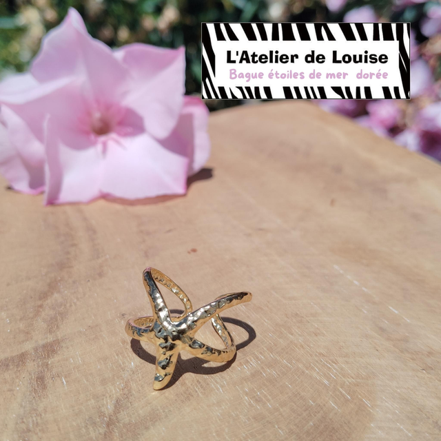 Bague étoile de mer dorée 