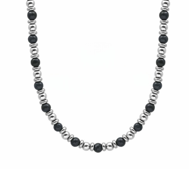 bracciali e collane in 3 versioni in acciaio e pietre dure 