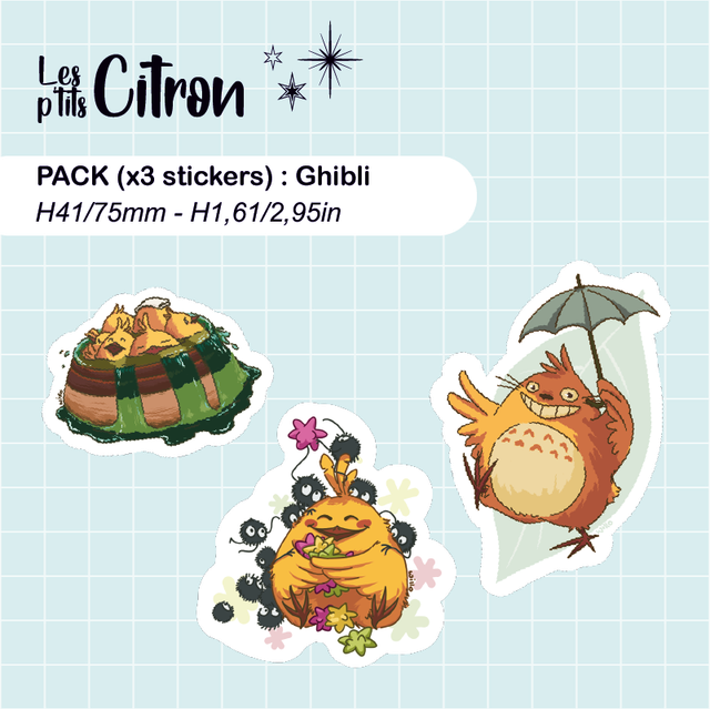 Stickers : Les p'tits Citron - pack Ghibli