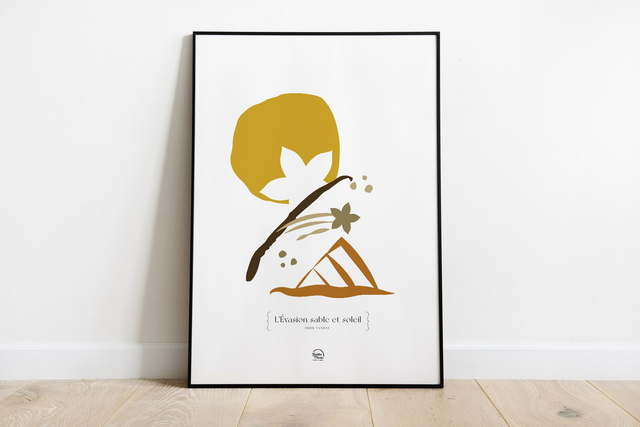 X - Graphique “L&#039;évasion sable et soleil - brise vanille” 