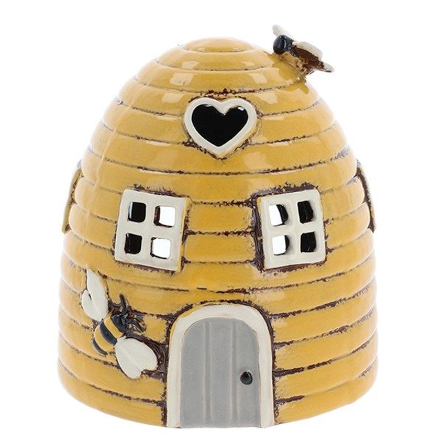Village Pottery Beehive Dome Yellow House Tea-light