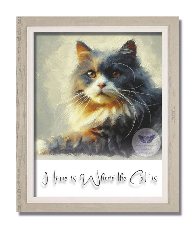 Artistic print of cat with text (C26)
