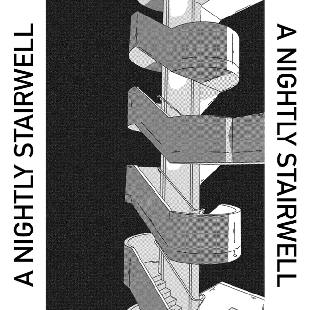 A Nightly Stairwell - Risograph Print