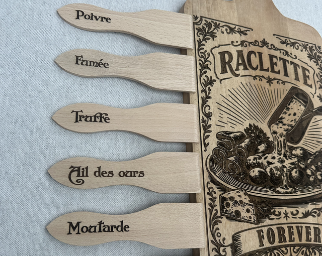 Kit raclette planche et ces 6 spatules