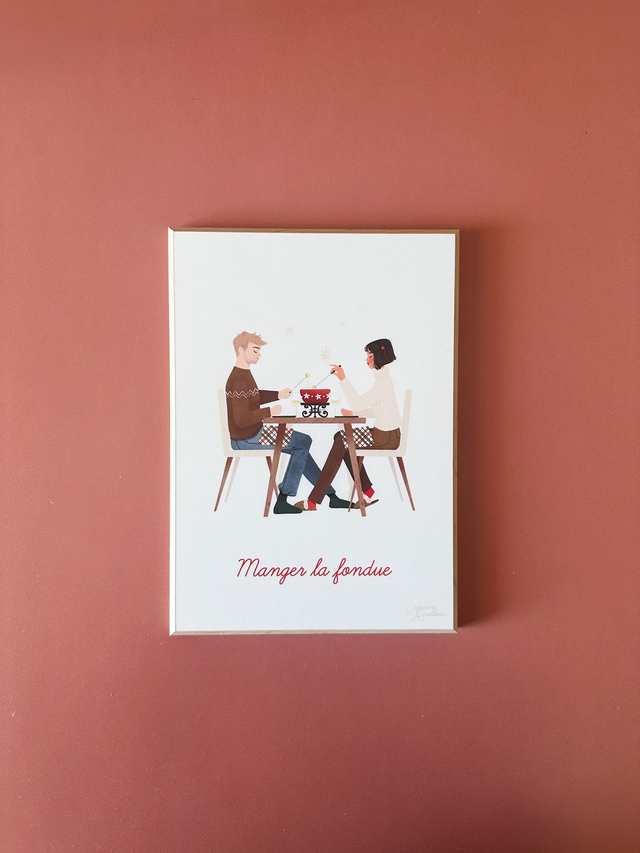 Tableau Manger la fondue - duo mixte
