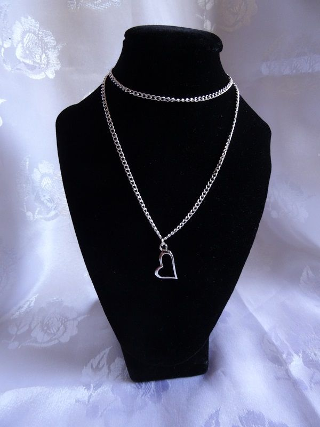 Collier coeur fin St valentin