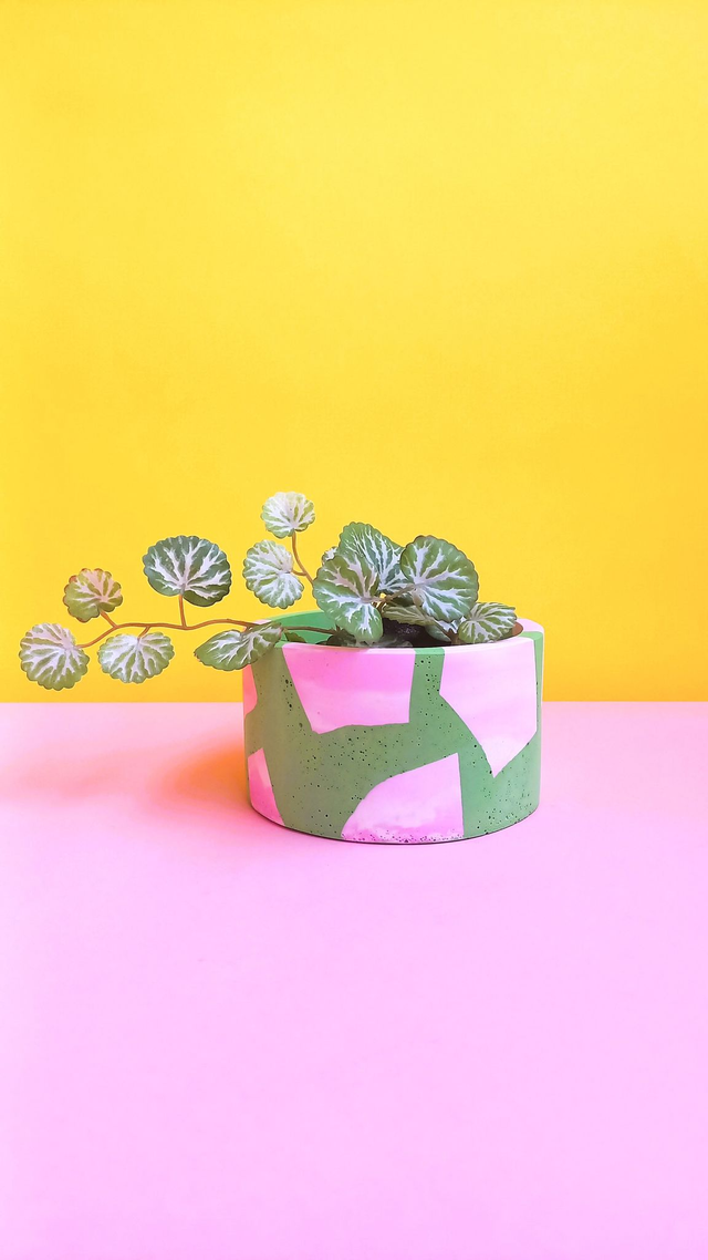 Osłonka na doniczkę, zielona doniczka lastryko, pojemnik dekoracyjny