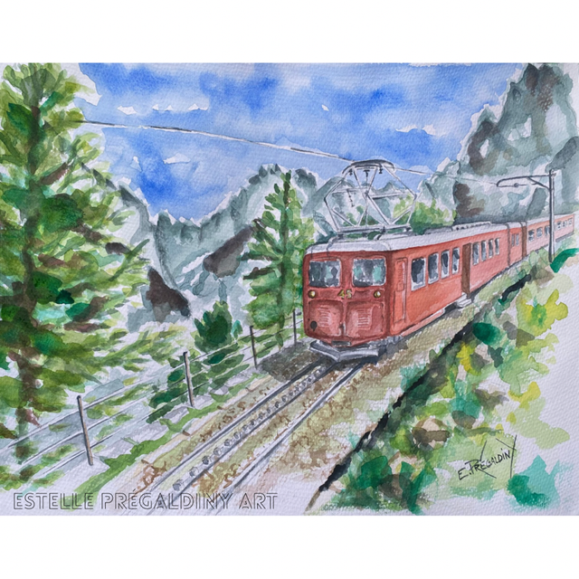 « Montenvers » Chamonix, aquarelle