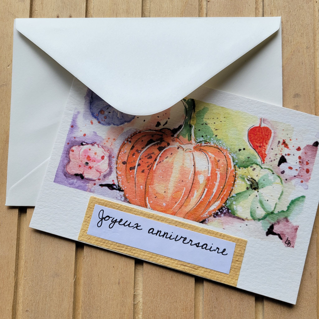 Carte "Joyeux anniversaire", version automne