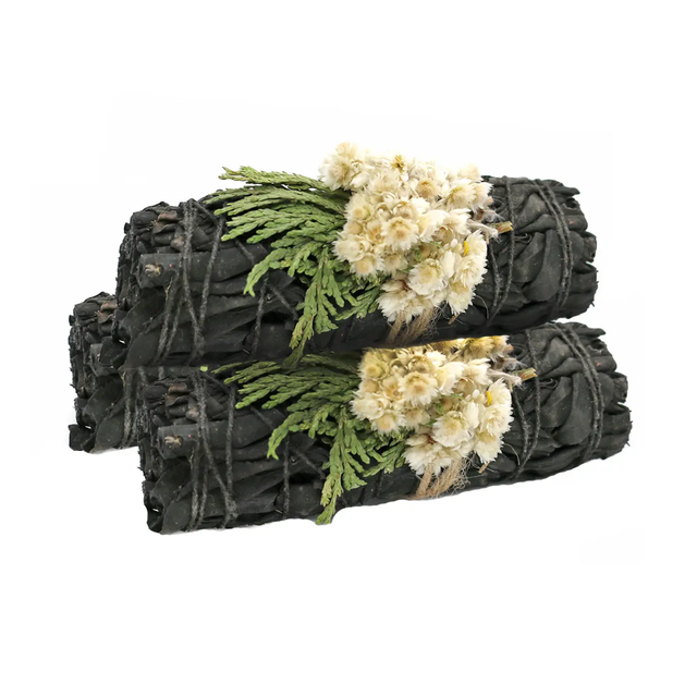 midnight Bloom&#039; Floral White Sage Smudge Stick (4 in.)