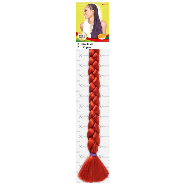 X-Pression Ultra Braid Copper – Kupfer / Kupferrot – Kanekalon Flechthaar / Synthetic Braiding Hair – ca. 104 cm, 160 g